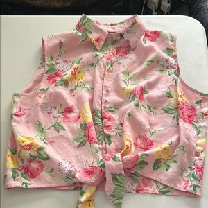 Ralph Lauren Pink Floral Crop Top